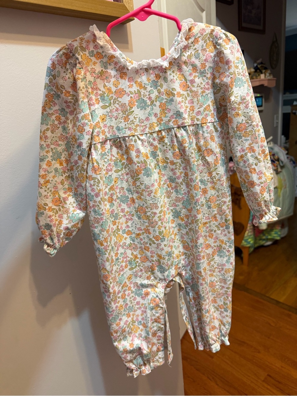 Classic Floral Cotton Baby Footie - Pastel Floral
